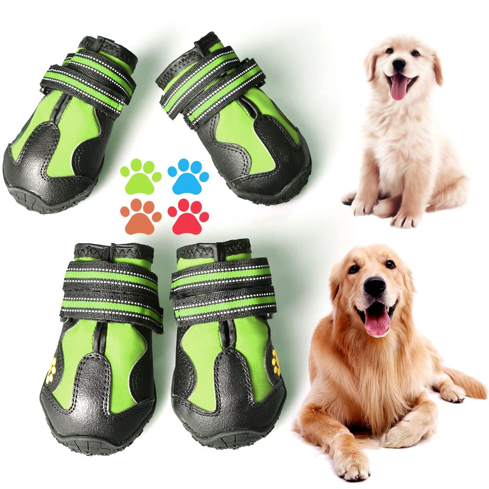 CovertSafe& dog boots on a dog's feet for reliable outdoor grip and protection.