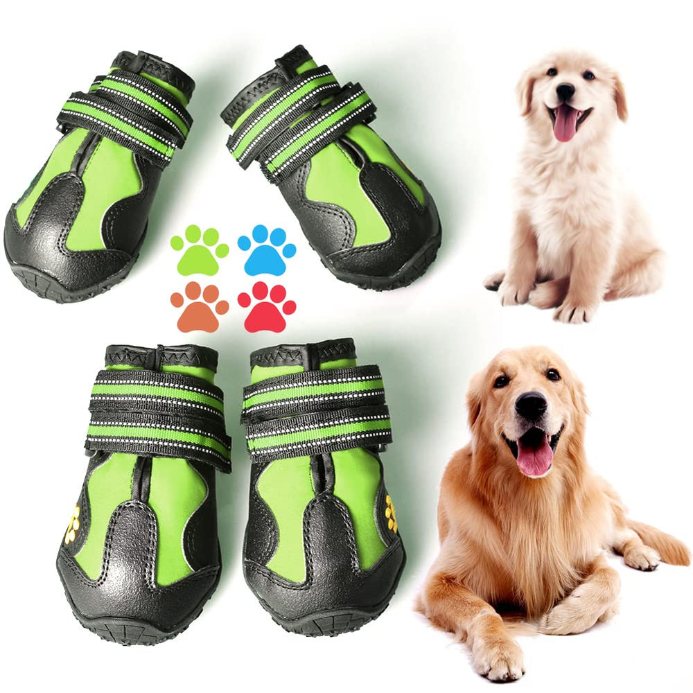 CovertSafe& dog boots on a dog's feet for reliable outdoor grip and protection.
