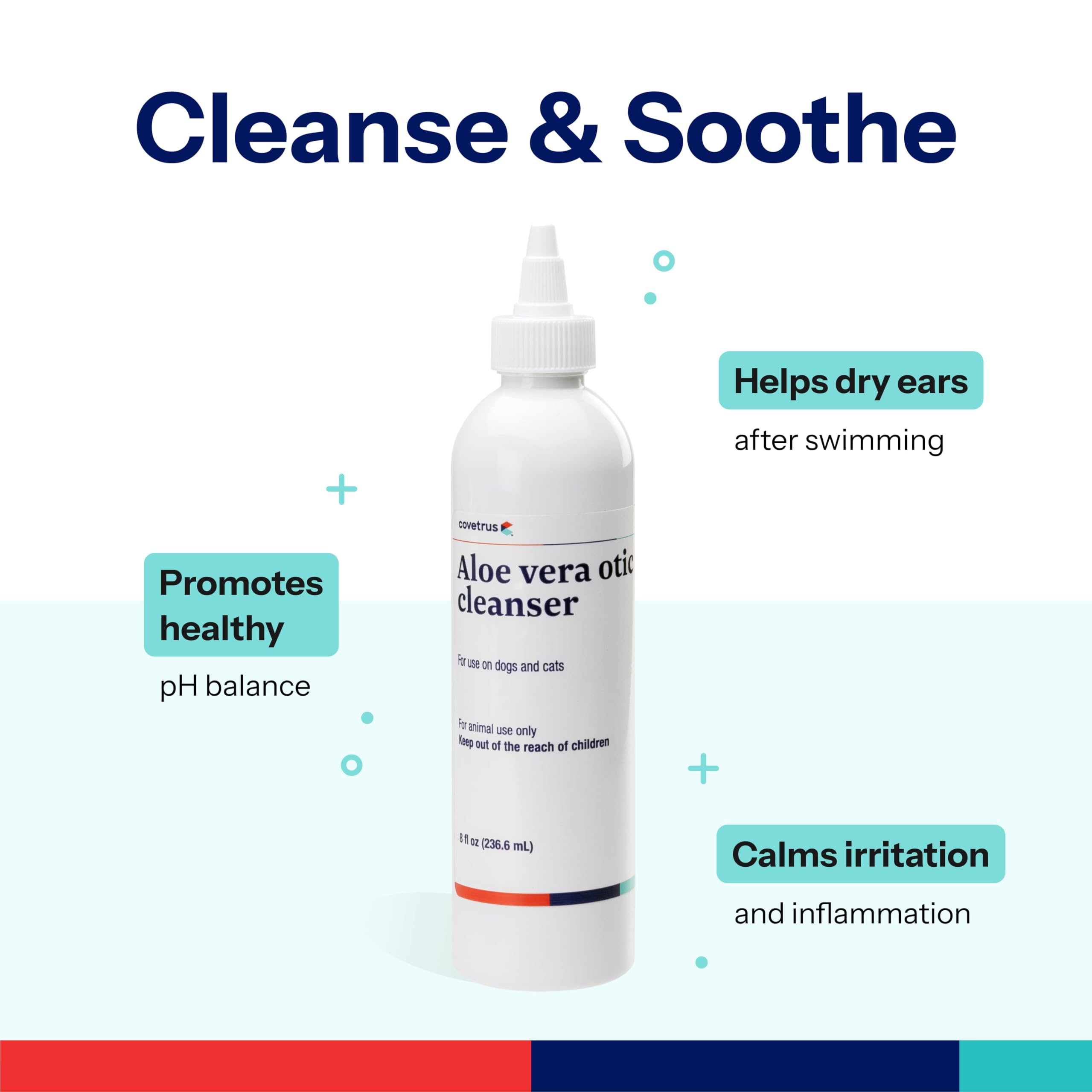 Covetrus Aloe Otic Cleaning Solution soothing aloe calms irritated ears