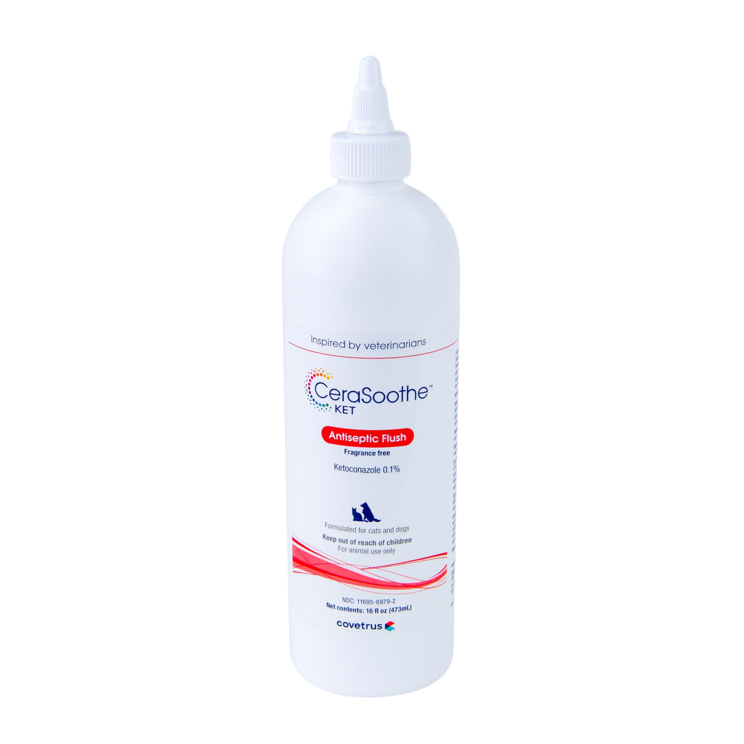 Covetrus CeraSoothe KET Antiseptic Flush 16oz bottle for antiseptic skin and ear cleansing.