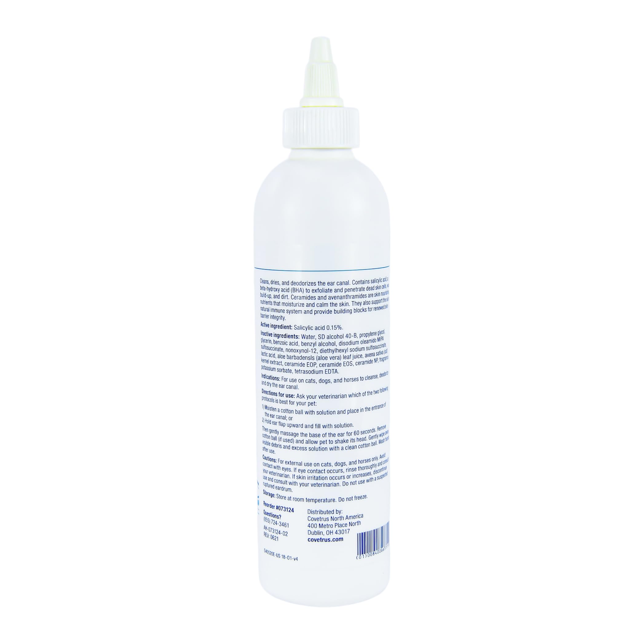 Covetrus CeraSoothe Otic cleanser cap closeup for easy, gentle application.