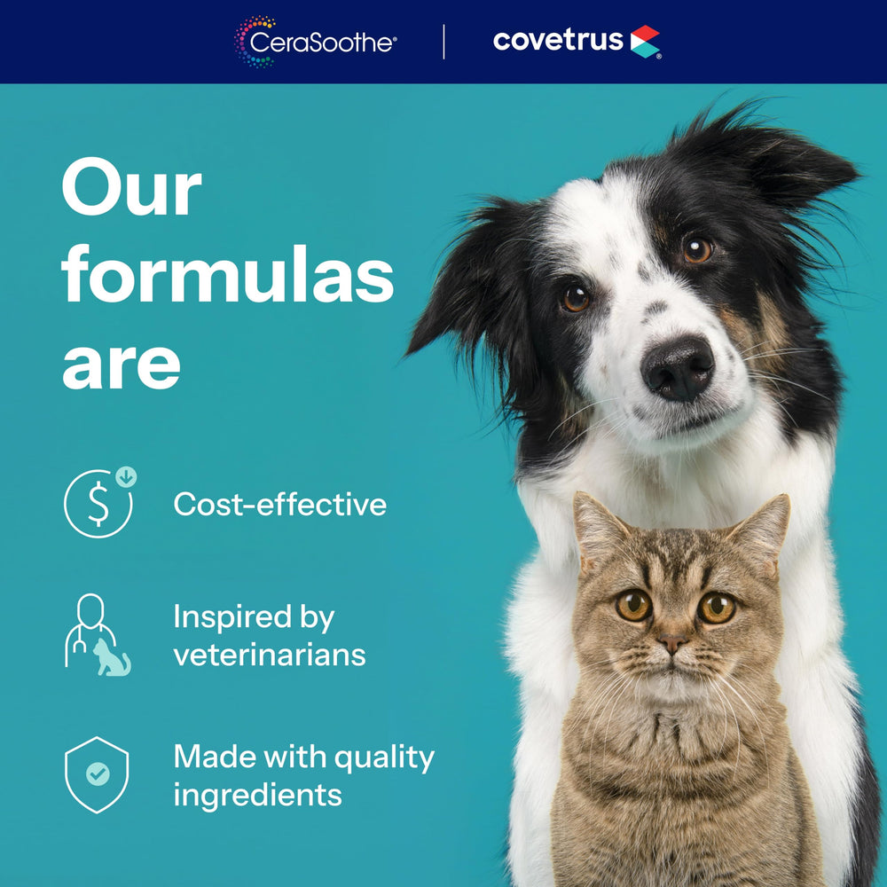 Packaging of Covetrus CeraSoothe Otic Solution promoting balanced ear upkeep