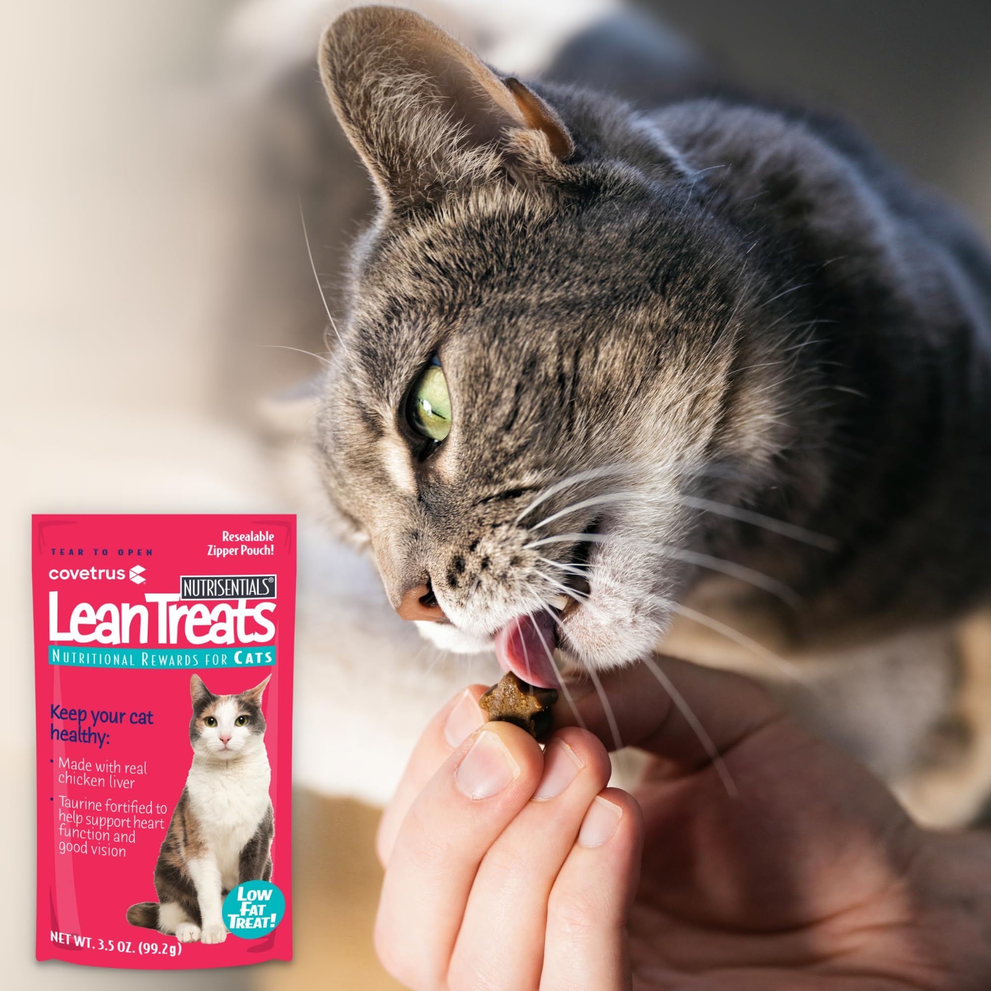 Covetrus Lean Treats suitable for cats of all ages with soft bite-size
