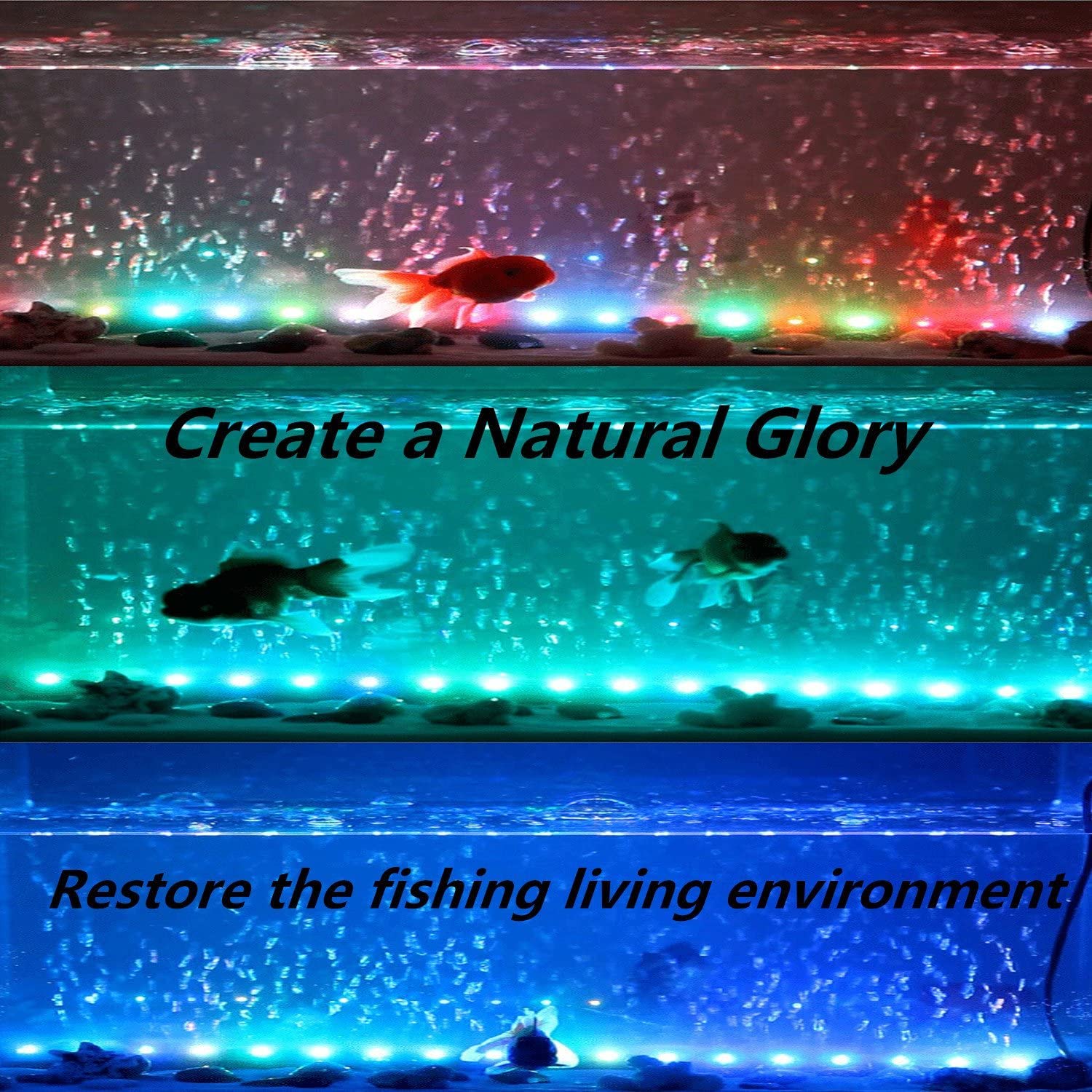 COVOART LED aquarium light installation view shows sleek bar-style design for tidy tanks