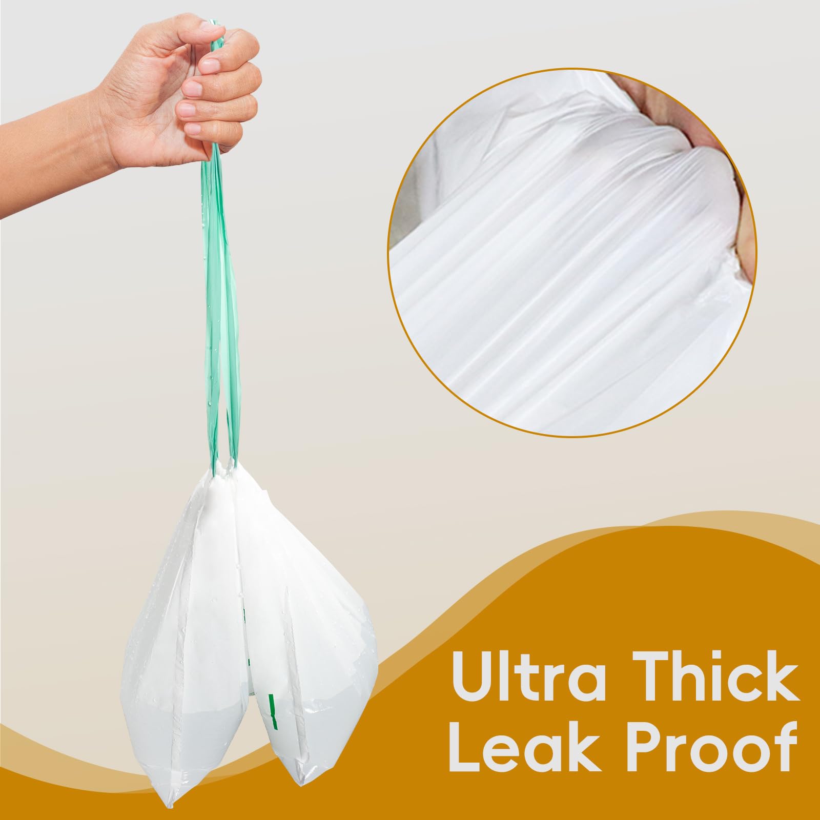 Covociiz cat litter bags are 2 mil thick for leak-proof durability.