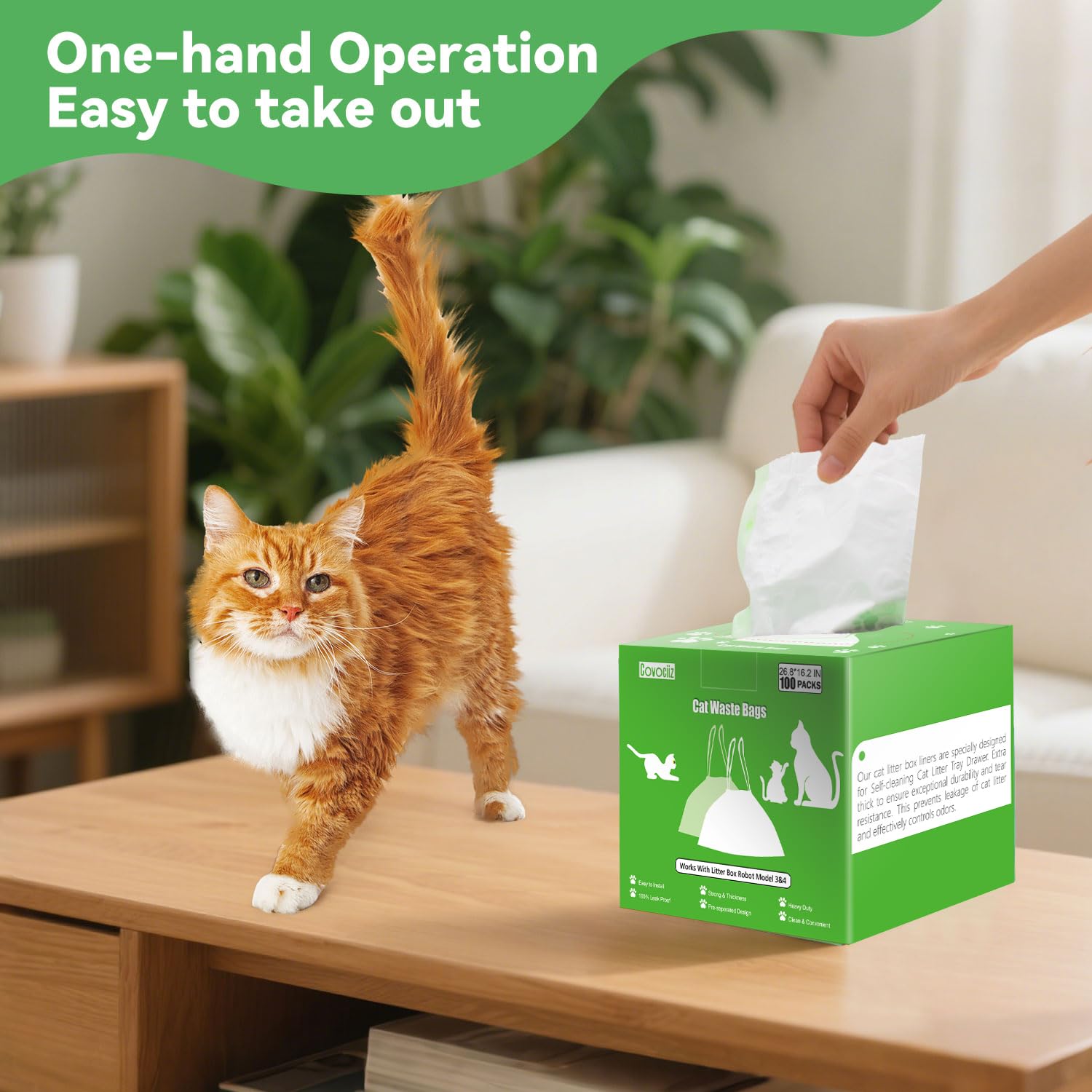 Covociiz 26.8 by 16.2 inch liners help prevent odors between changes.