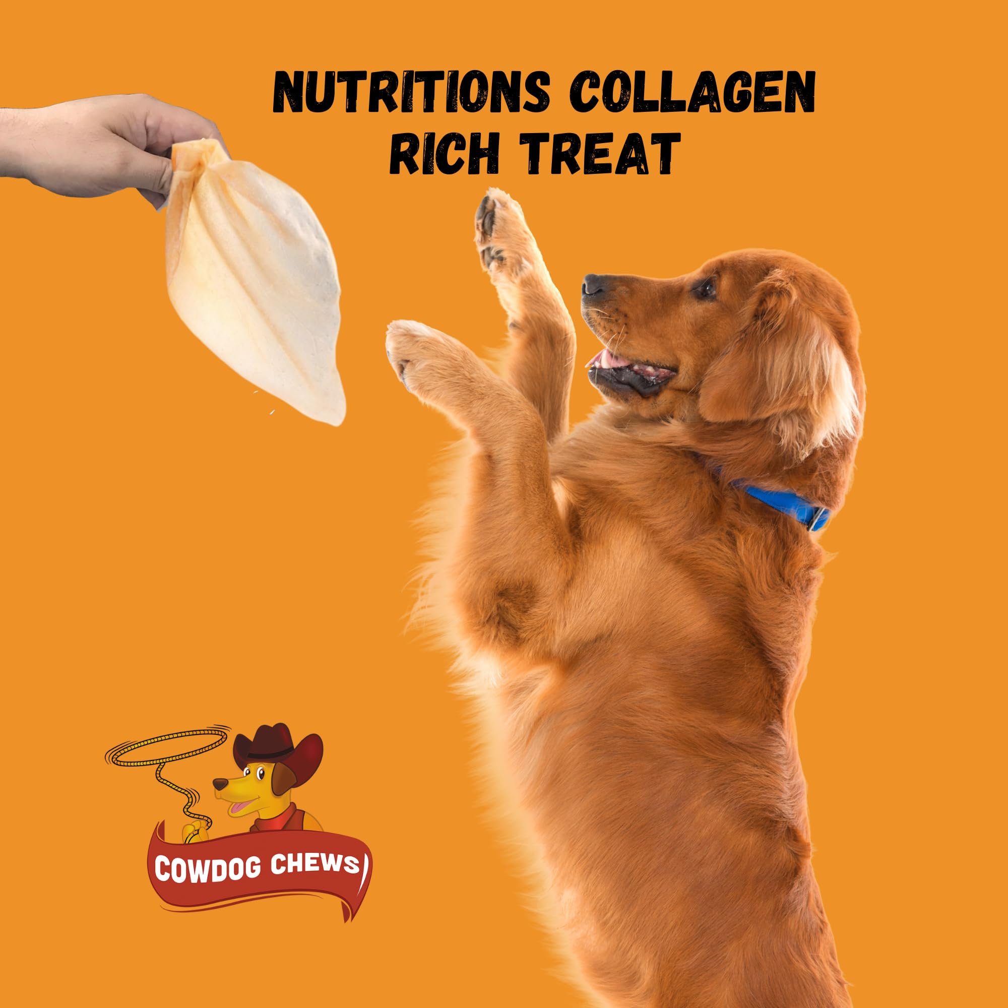 Cowdog Chews 25-pack display bag showing long-lasting natural chew option.