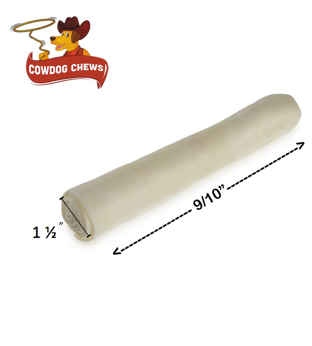Cowdog Chews 80-pack rawhide display for bulk chewing sessions