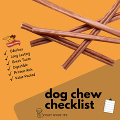 Cowdog Chews Beef Bully Stick ingredients beef emphasizes single-ingredient, natural flavor.