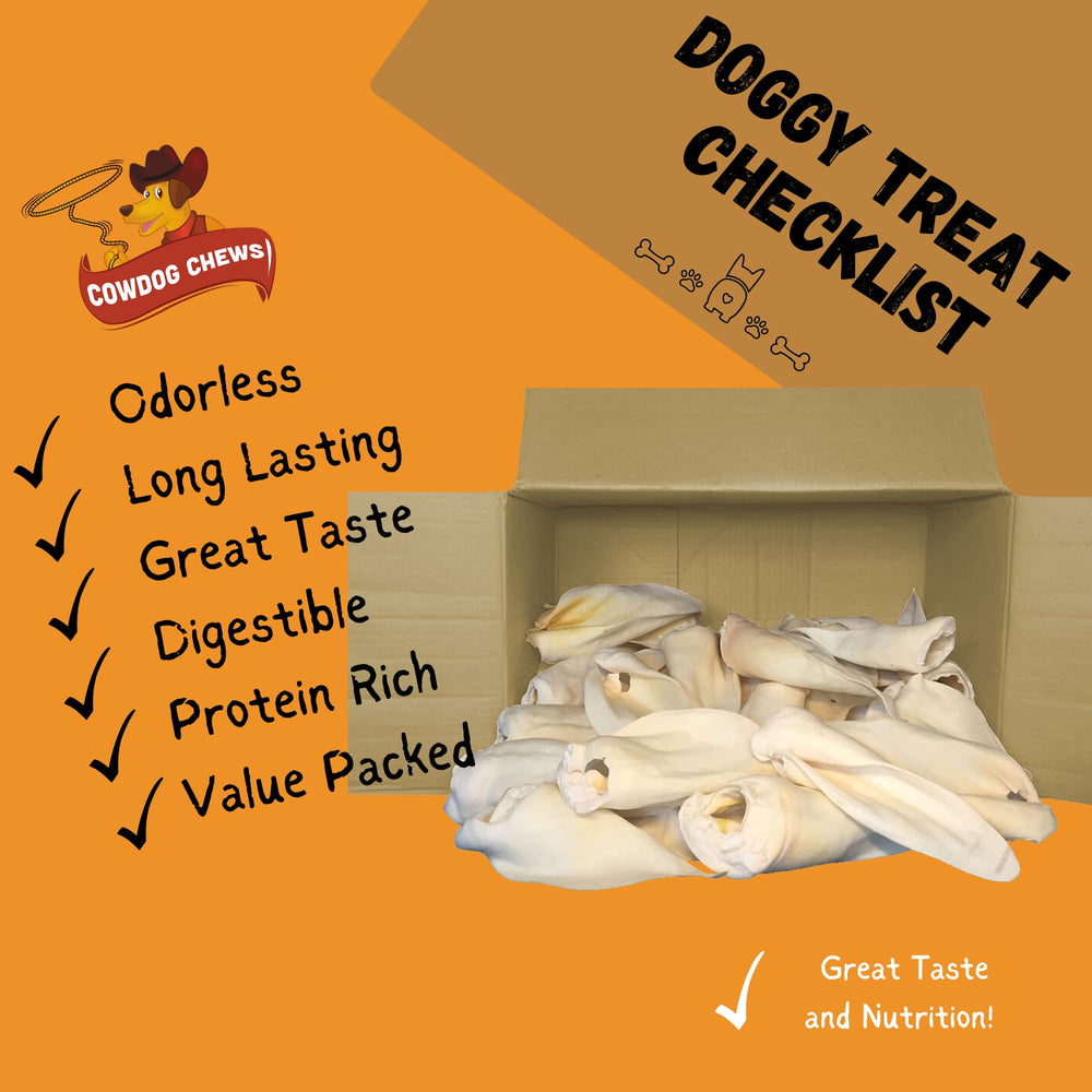 Cowdog Chews protein-rich cow ear snack ready to support active dogs.