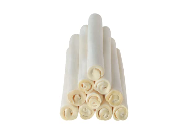 Cowdog Chews rawhide closeup highlights texture and durability for dogs.