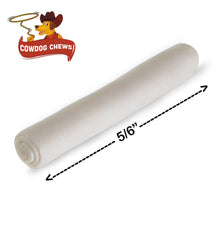 Cowdog Chews rawhide retriever roll 5-6 inches close-up—natural texture supports long chews.