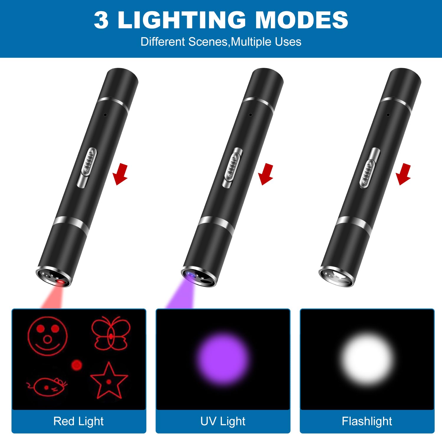 Cowjag laser-pointer with seven pattern modes for curious cats and dogs.
