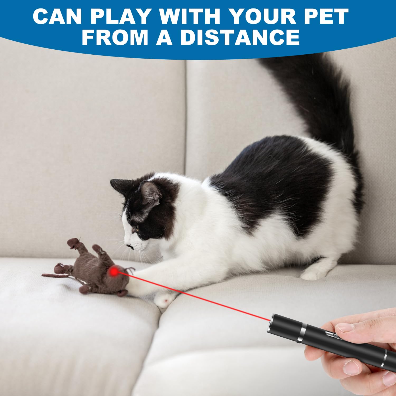 Cowjag laser-pointer portable mini cat toy for on-the-go fun.