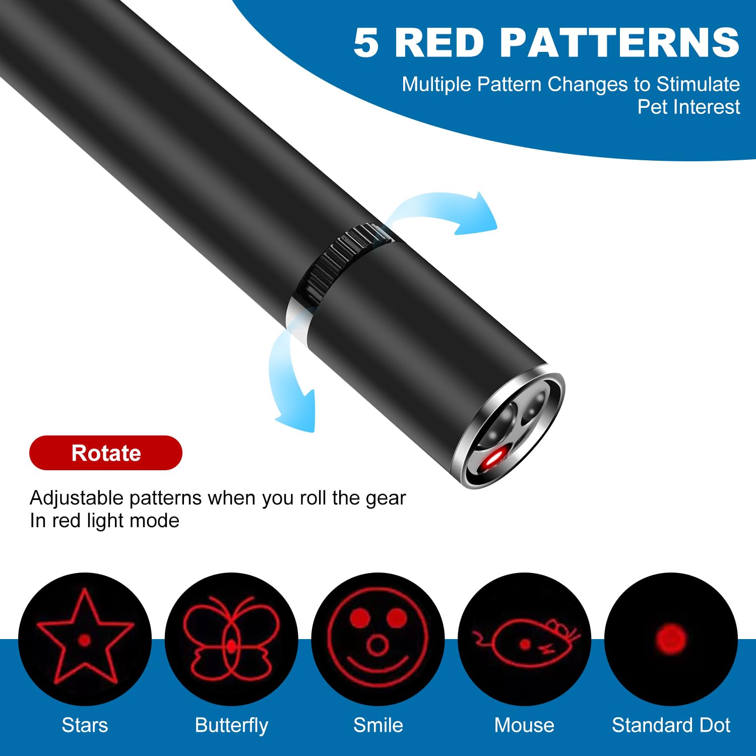 Cowjag laser-pointer USB recharge port ready for uninterrupted play.