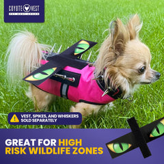 CoyoteVest HawkEyes lightweight plastic sheet provides comfortable protection on dogs during walks
