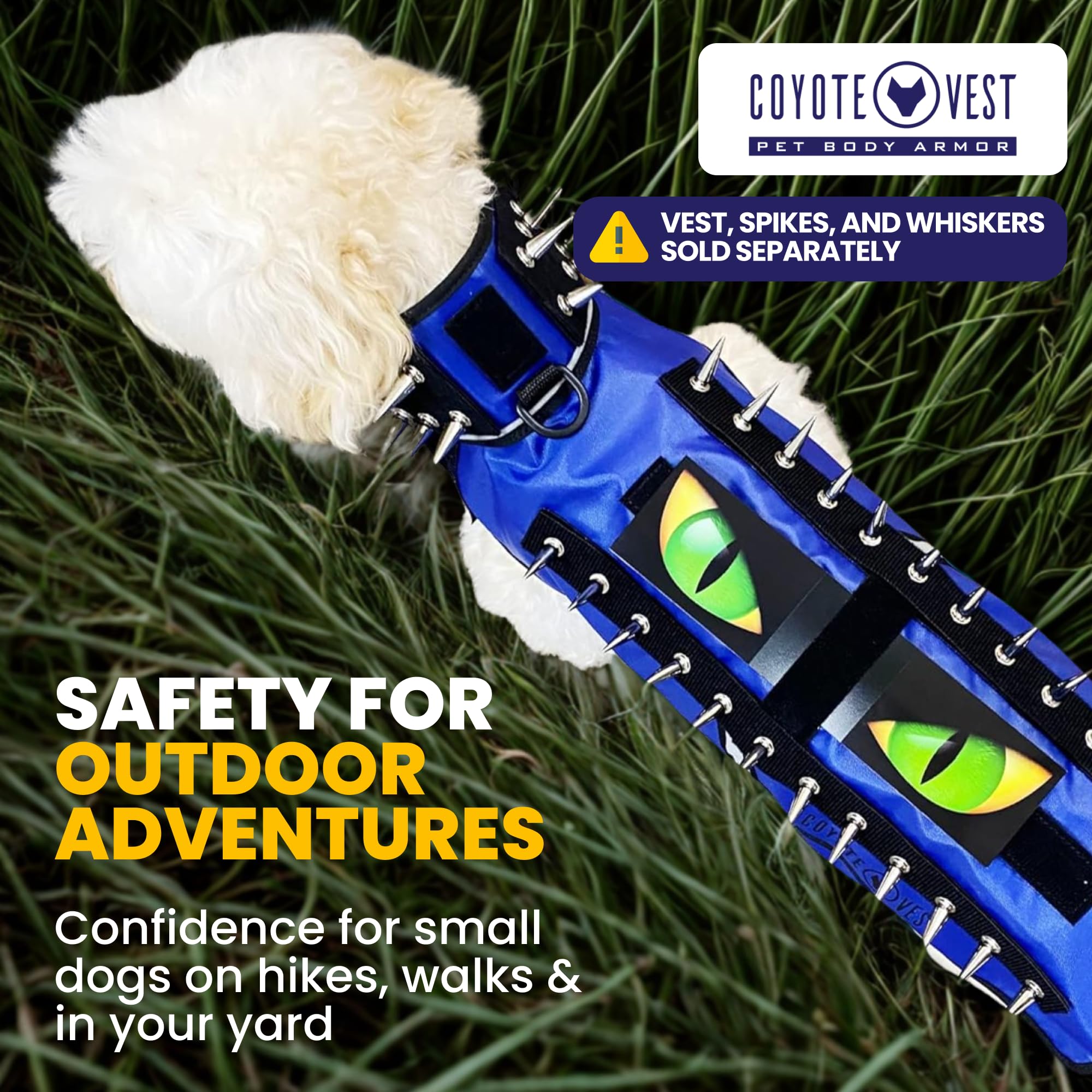 CoyoteVest HawkEyes waterproof vinyl decal on lightweight sheet enhances visibility in rain for deterrence