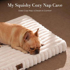 Cozila dog bed egg crate foam core provides supportive cushioning.