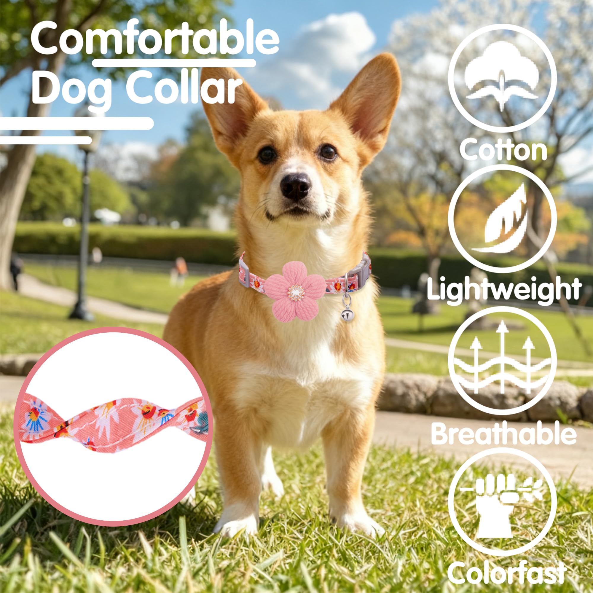 COZIRAE collar includes melodious bell to help locate your dog during outdoor adventures.