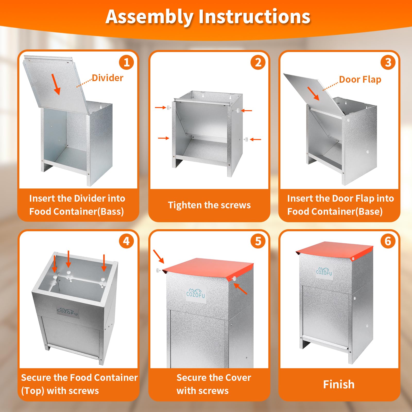 COZOFU dog feeder magnet-door close-up demonstrates secure self-feeding control.