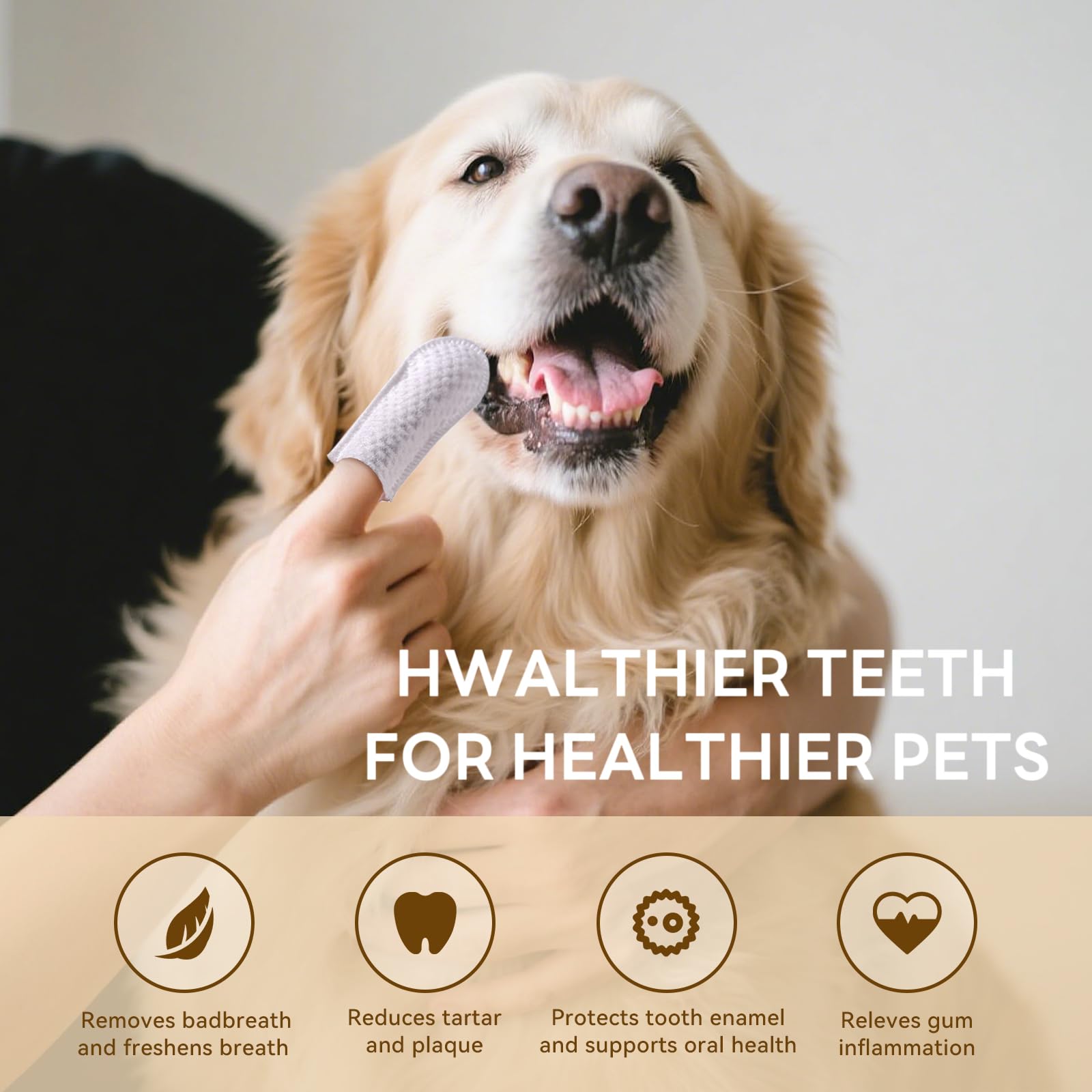 Cozura wipes shown with finger toothbrush for easy cleaning