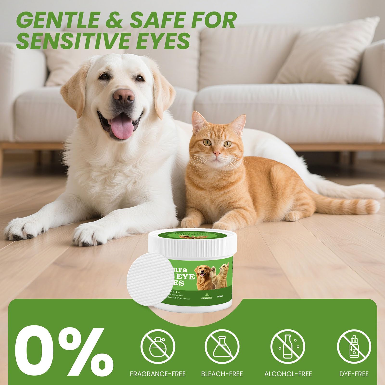 Cozura Pet Eye Wipes for daily eye care and wrinkle cleaning