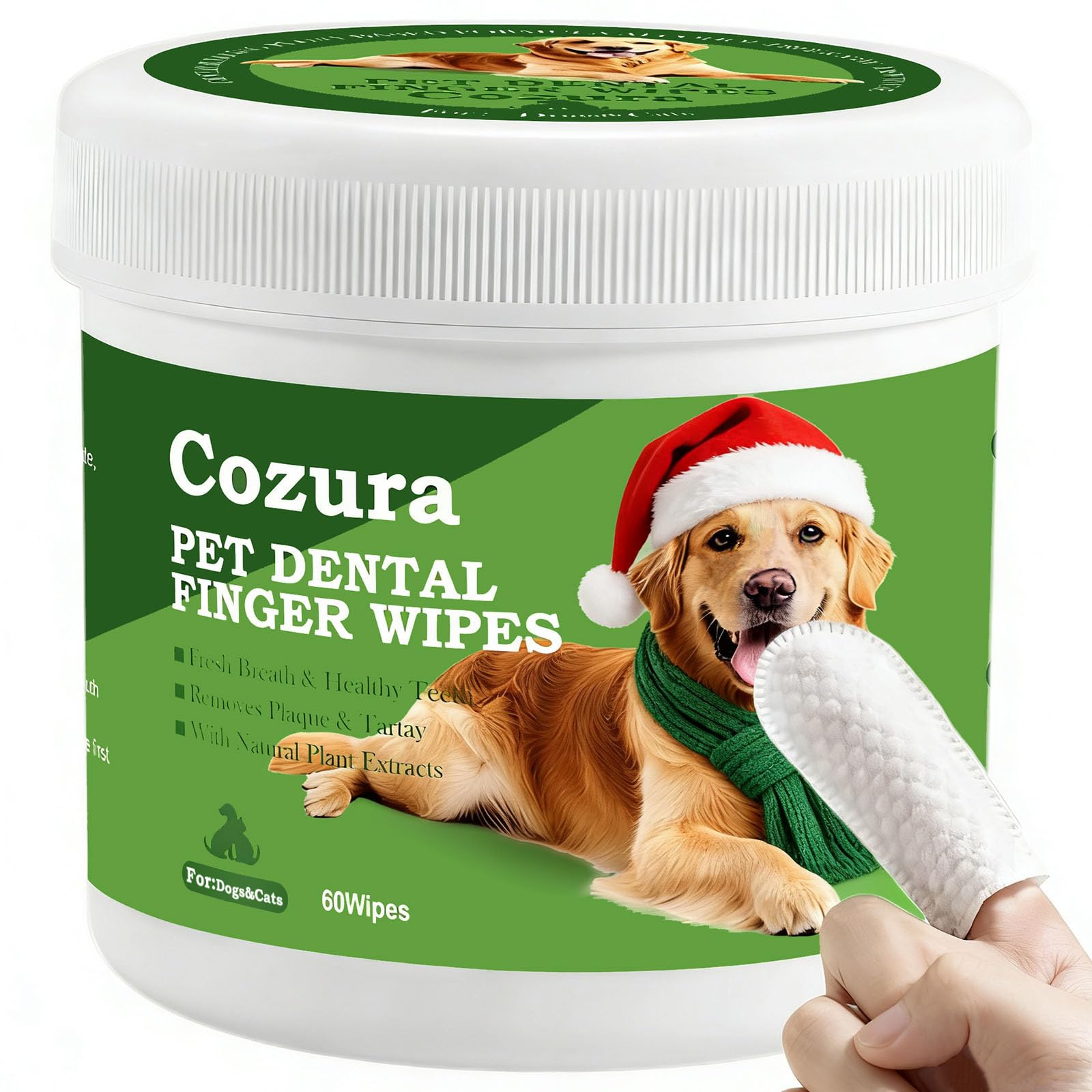 Cozura Teeth Cleaning Wipes pack for dogs and cats keeps mouths fresh between meals