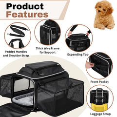 Cozy Cruiser breathable mesh panels ensure ample air circulation and pet comfort.