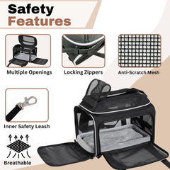 Cozy Cruiser mesh-sides promote airflow to keep pets comfortable.