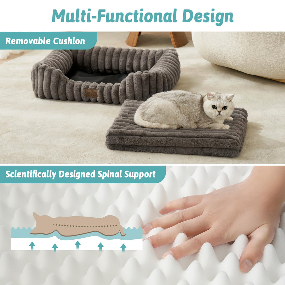 COZY KISS bed removable-cover-washable demonstrates easy cleaning after messy paws.