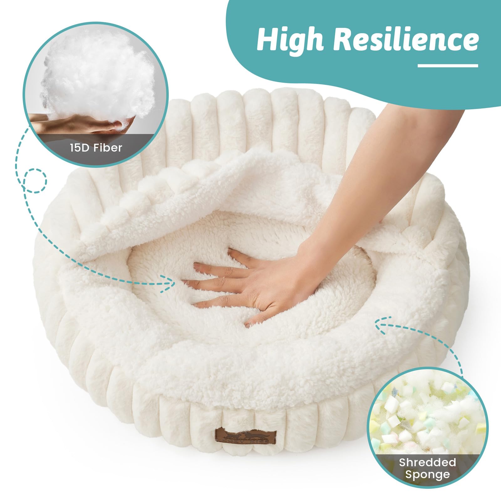 COZY KISS cream color front view of the bed fits home decor