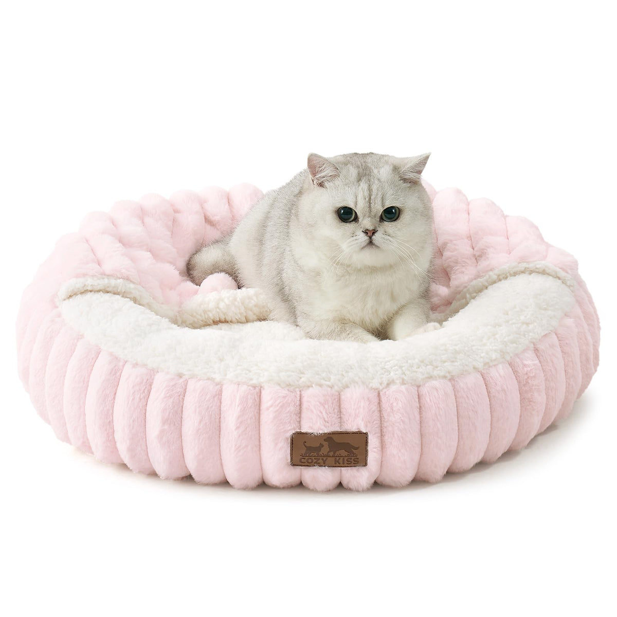COZY KISS cat bed hooded cave pink offers secure, cozy hideaway for curled sleepers