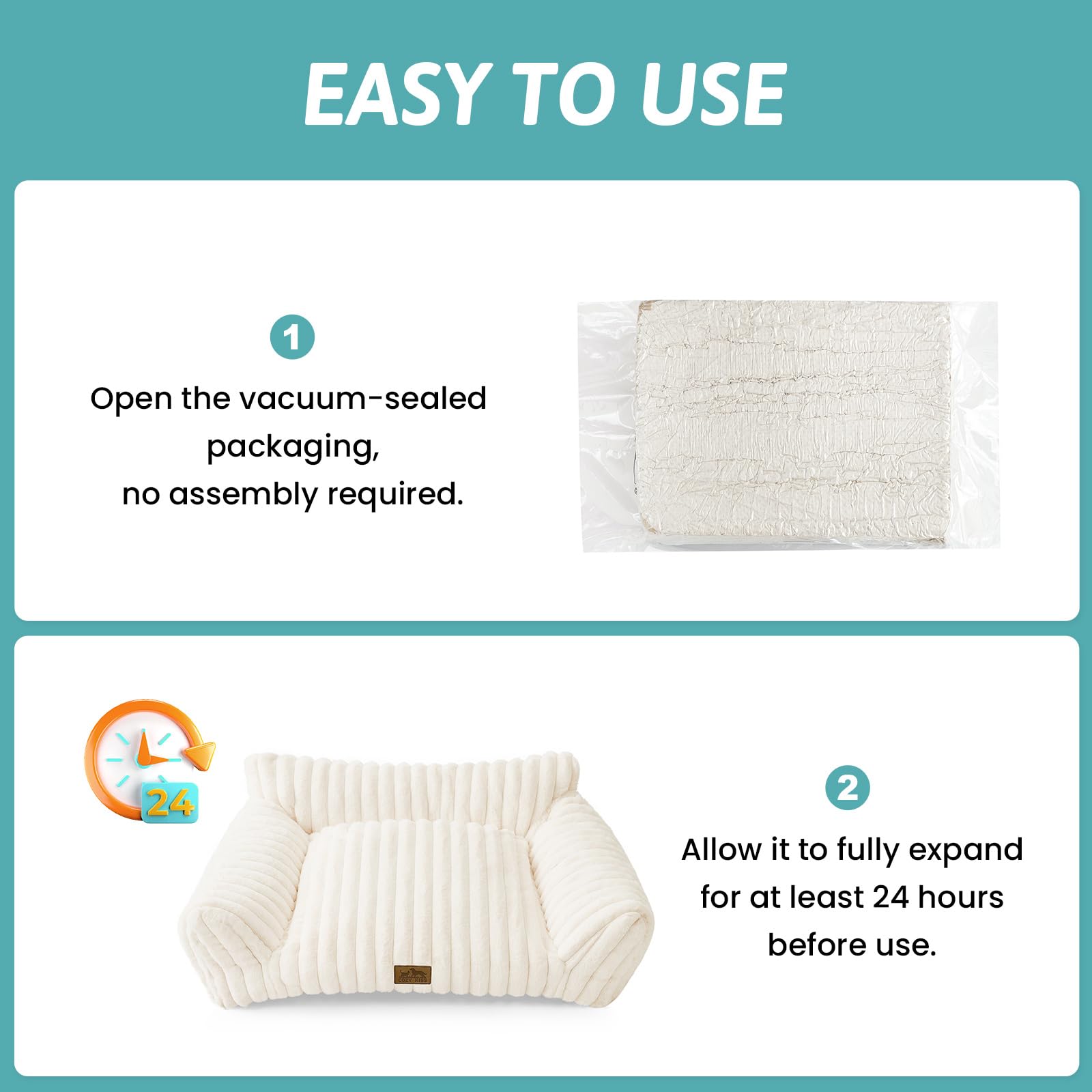 COZY KISS Cute Cat Couch cream easy-clean design supports quick spot cleaning.