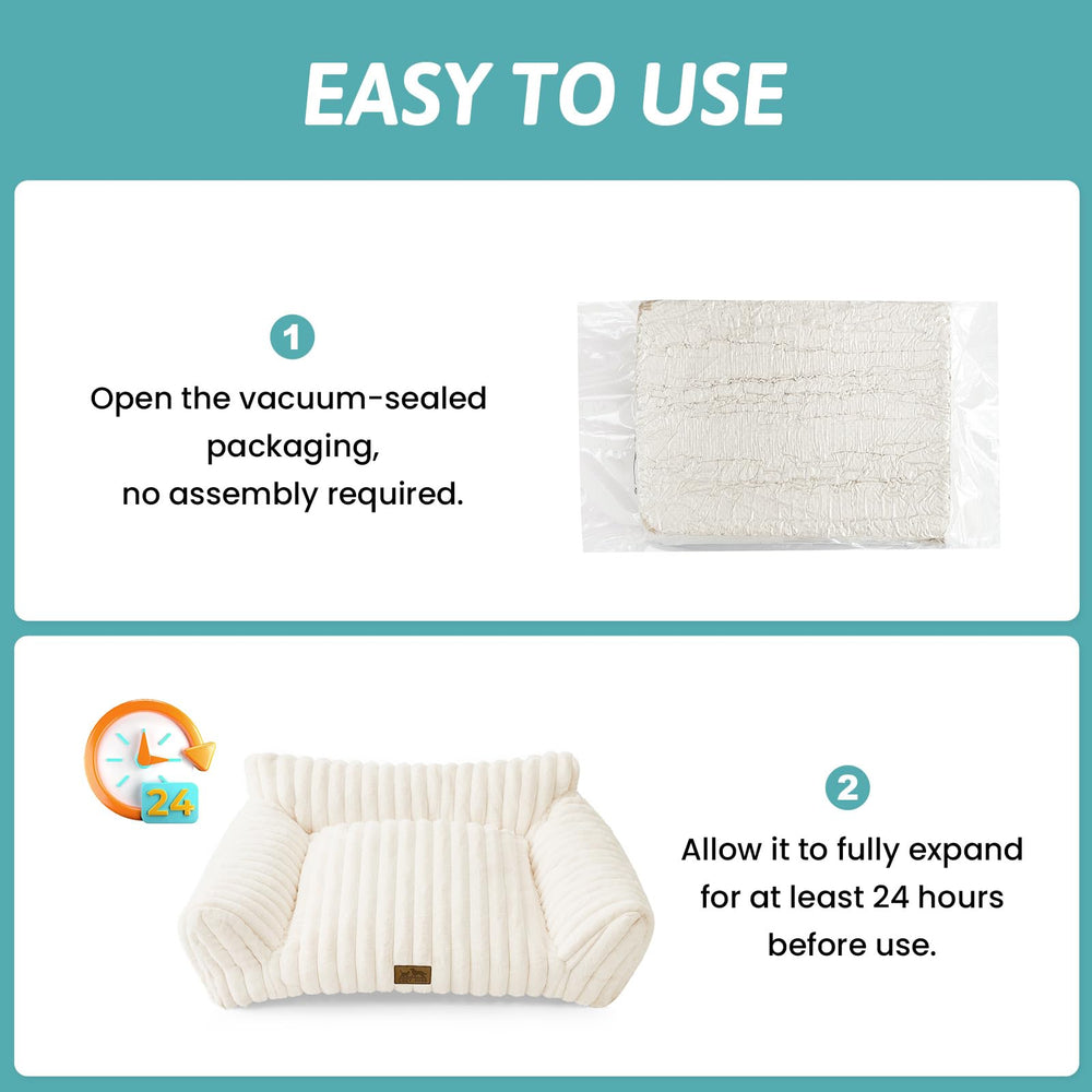 COZY KISS Cute Cat Couch cream easy-clean design supports quick spot cleaning.