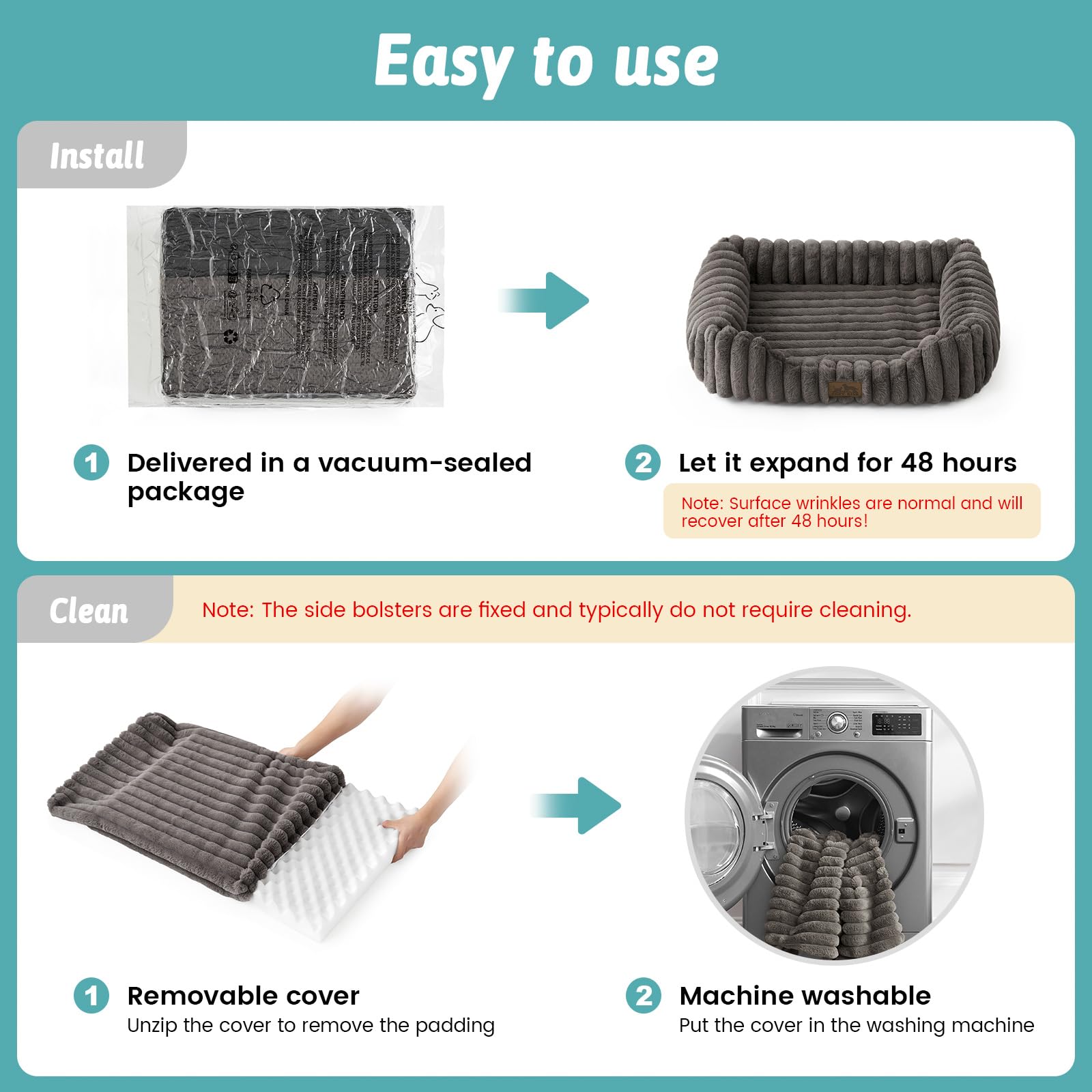COZY KISS vacuum-packet delivery fluffing shows simple setup and quick loft recovery.