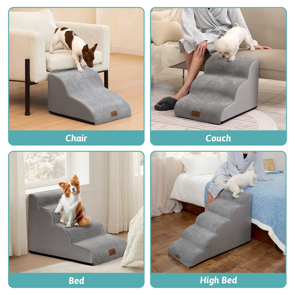 COZY KISS dog stairs back handle enables easy carrying.