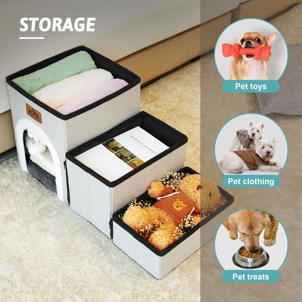 COZY KISS dog stairs cat condo mattress provides cozy resting spot for pets.