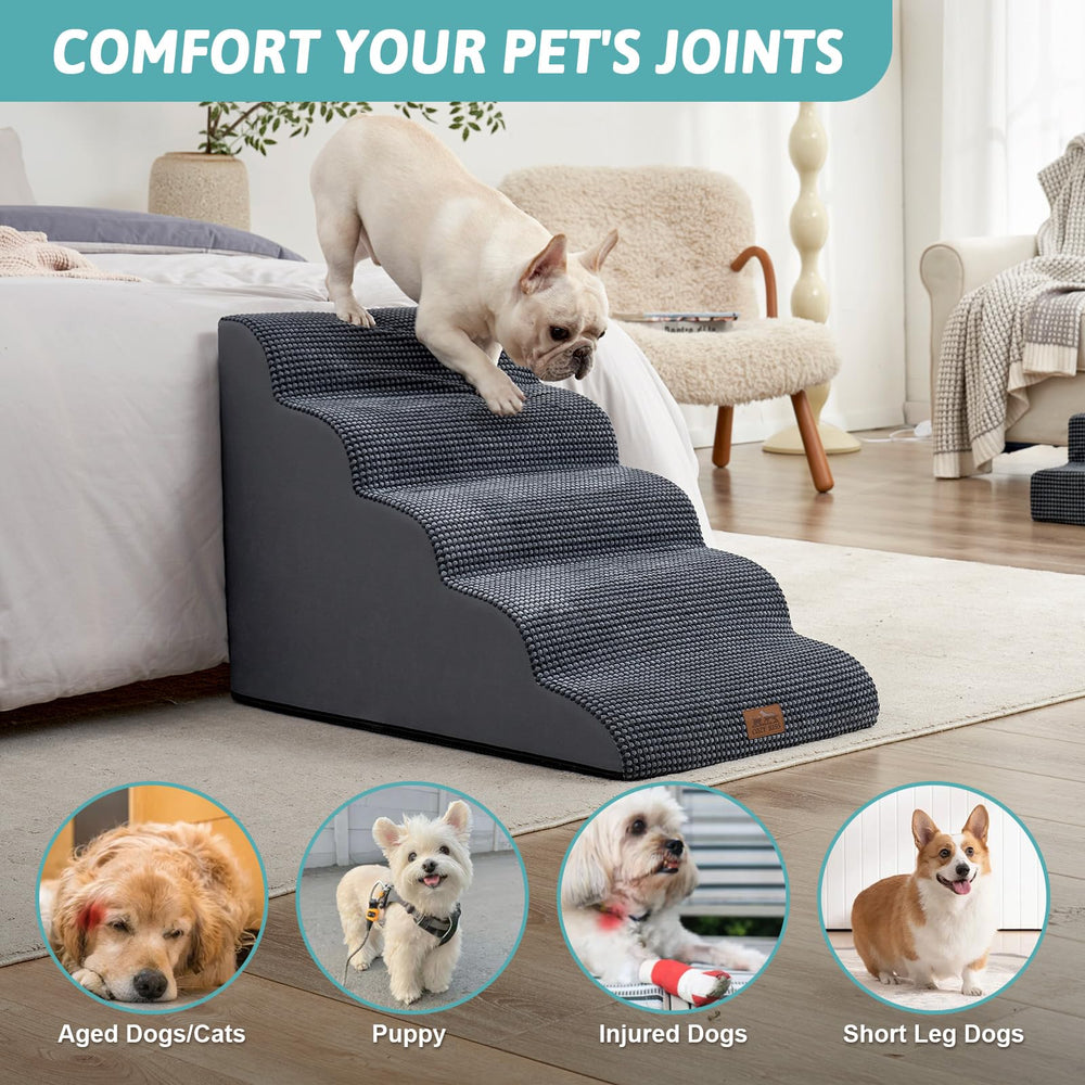 COZY KISS dog stairs corduroy cover for grip and easy cleaning