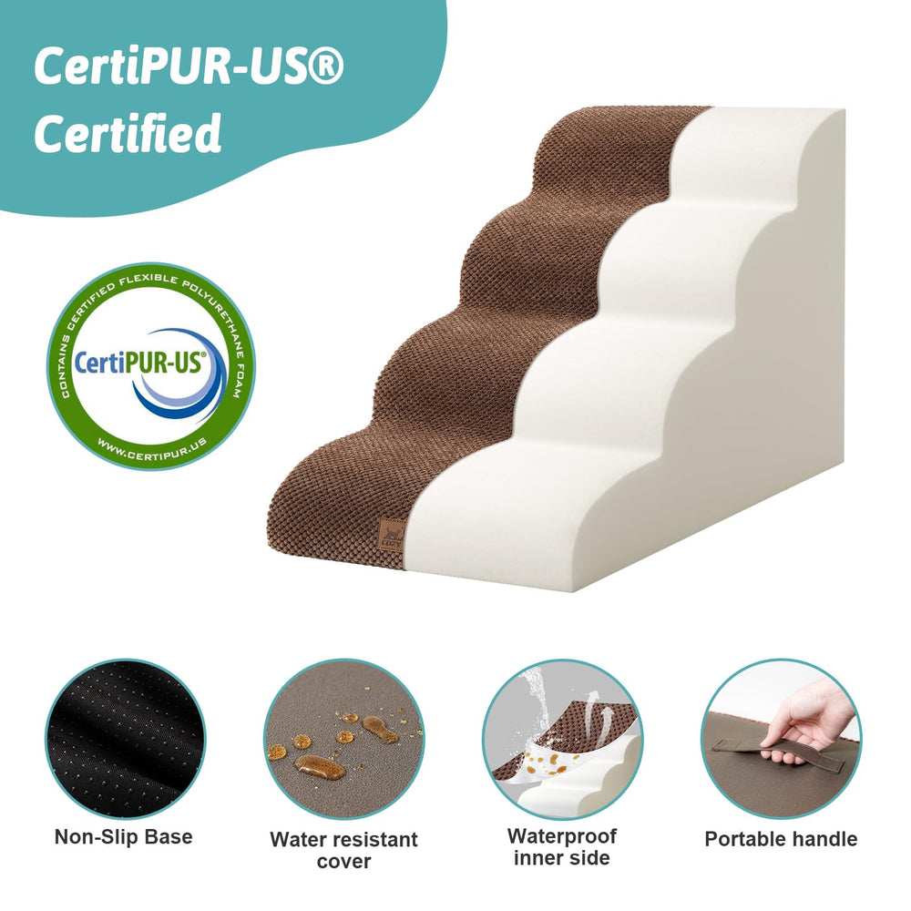 COZY KISS dog stairs cover with waterproof layer enables easy cleaning.