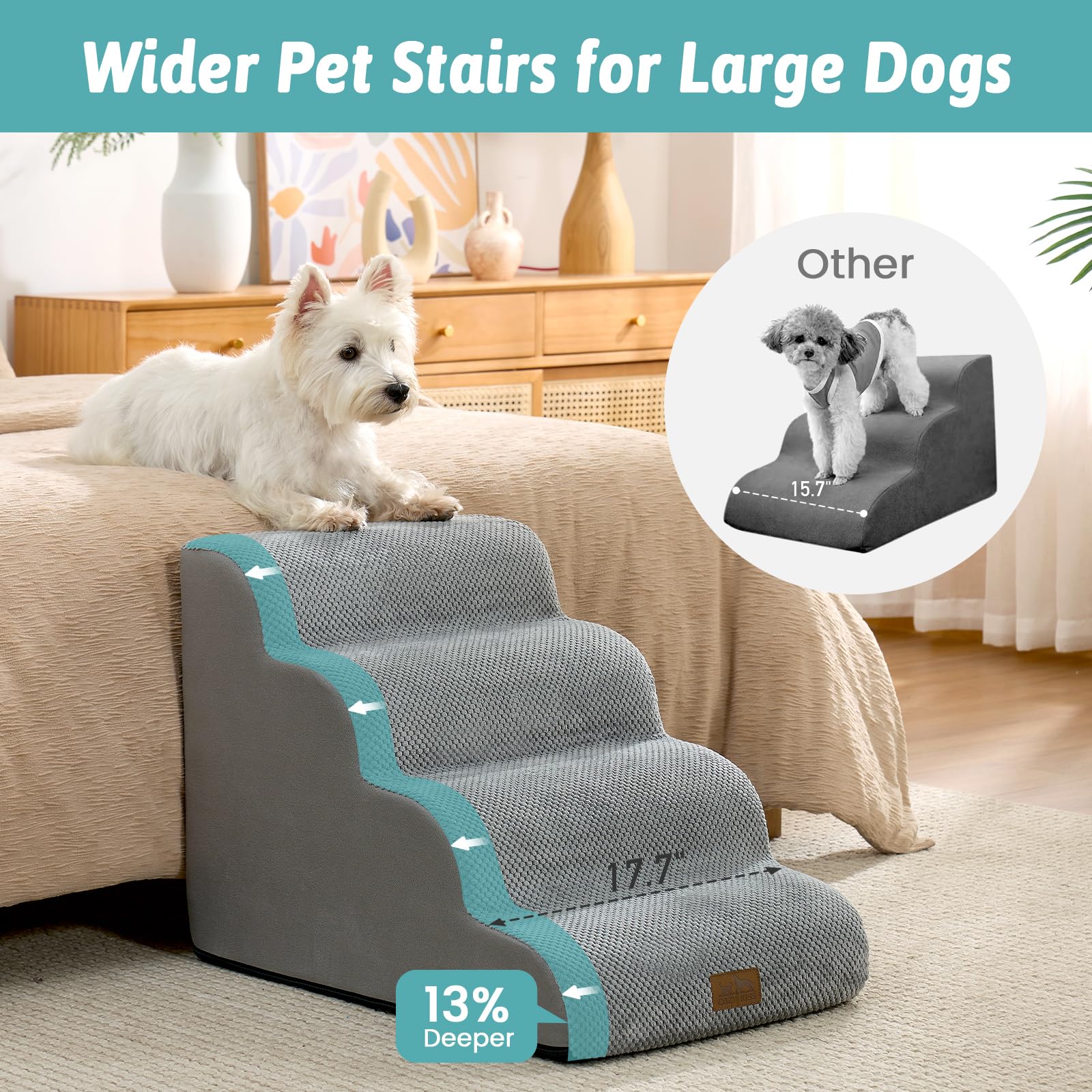 COZY KISS curved ramp detail highlights gentle incline for comfortable climbs.