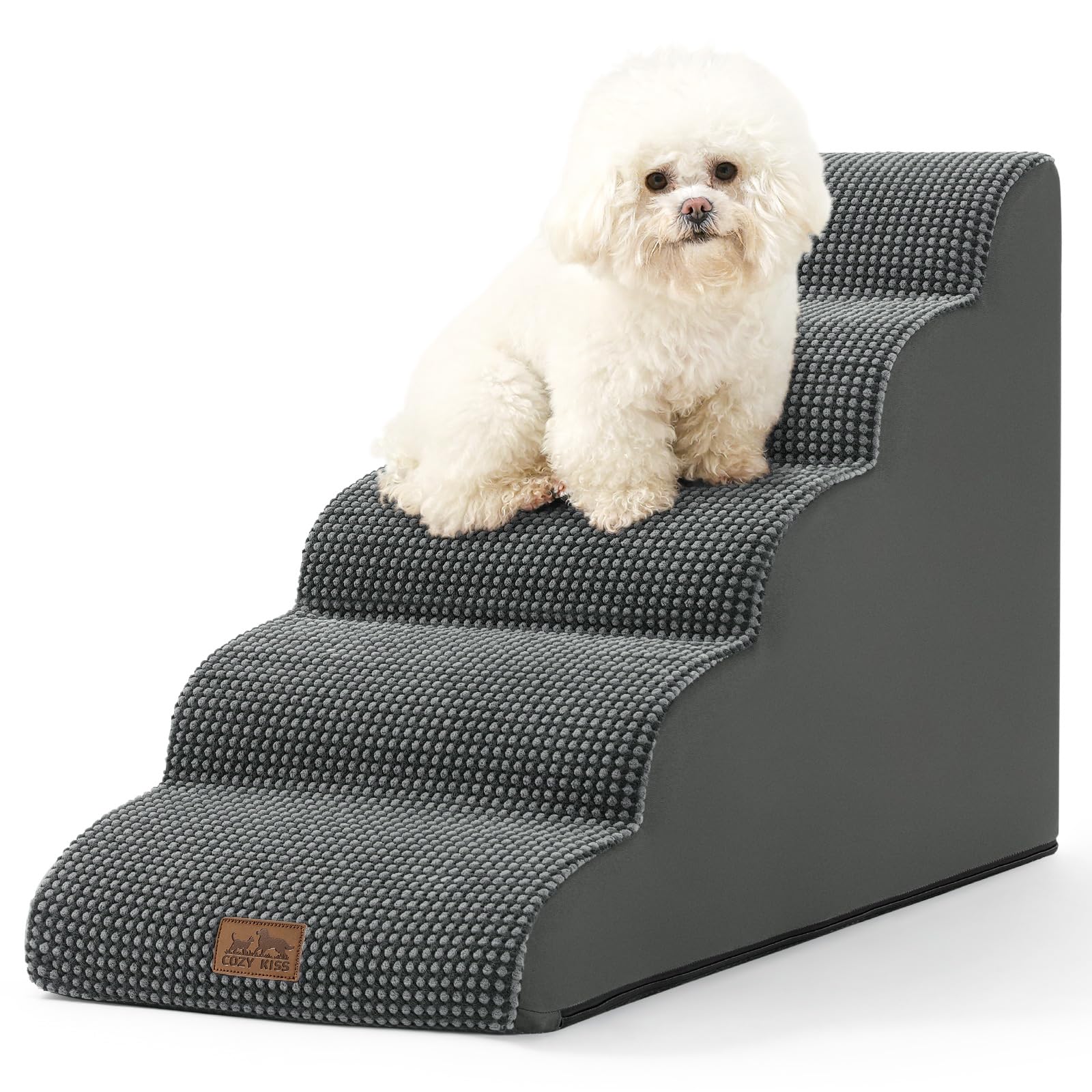 COZY KISS dog stairs curved-surface for small pets offering gentle ascent and stability.