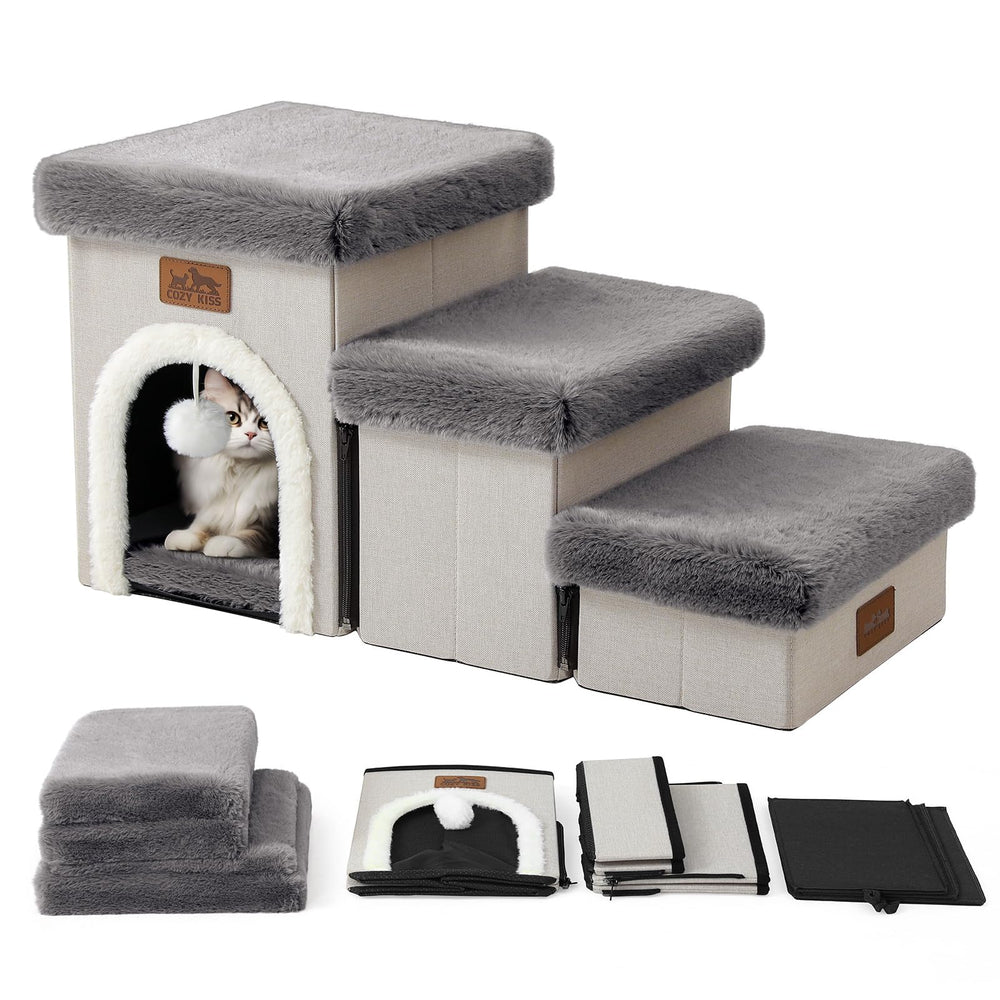 COZY KISS dog stairs easy assembly guides quick setup.