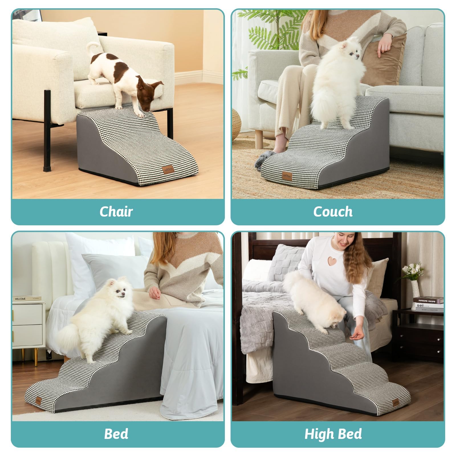COZY KISS dog stairs removable cover for easy cleaning
