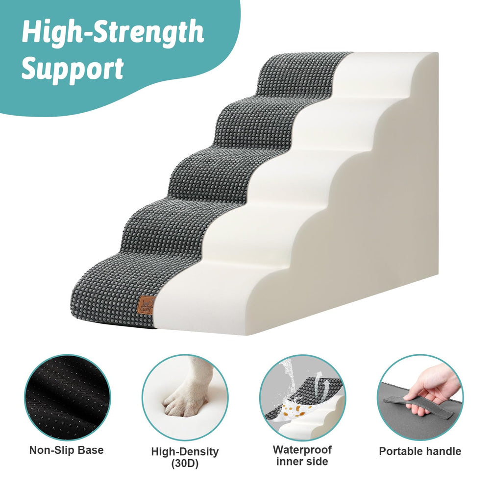 COZY KISS dog stairs foam detail showcasing supportive high-density foam