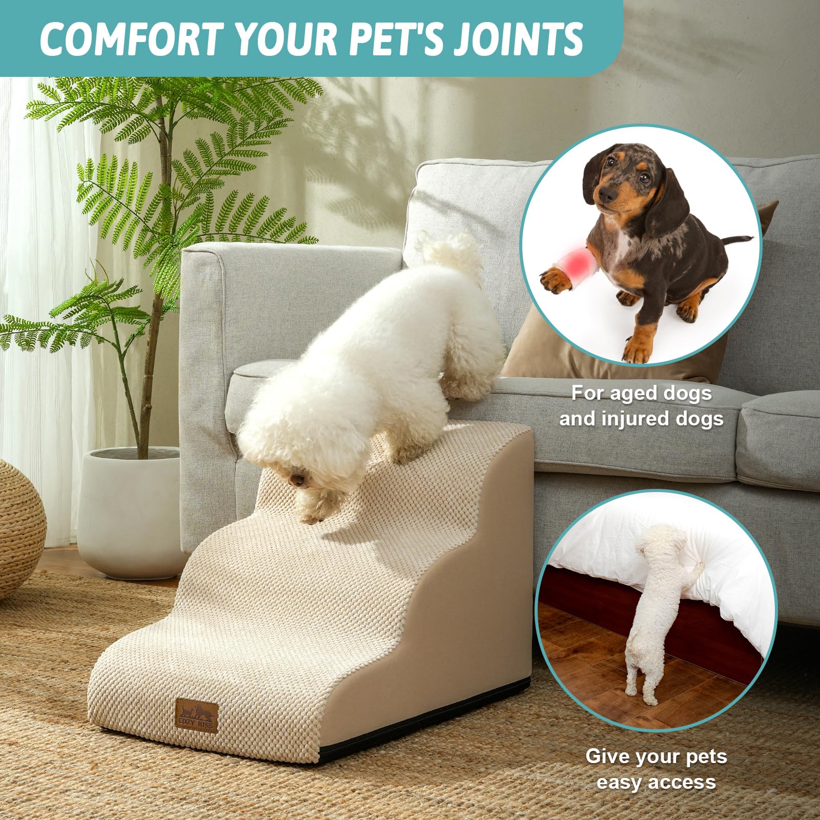 COZY KISS high-density foam core provides comfortable support for daily sofa access.