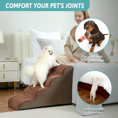 COZY KISS dog stairs foam sponge detail shows high-density foam for sturdy footing.