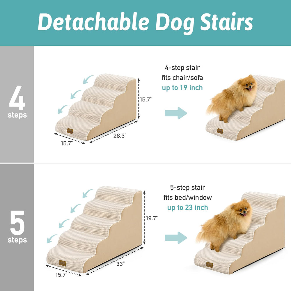 COZY KISS dog stairs four-step model is sturdy and easy to climb.