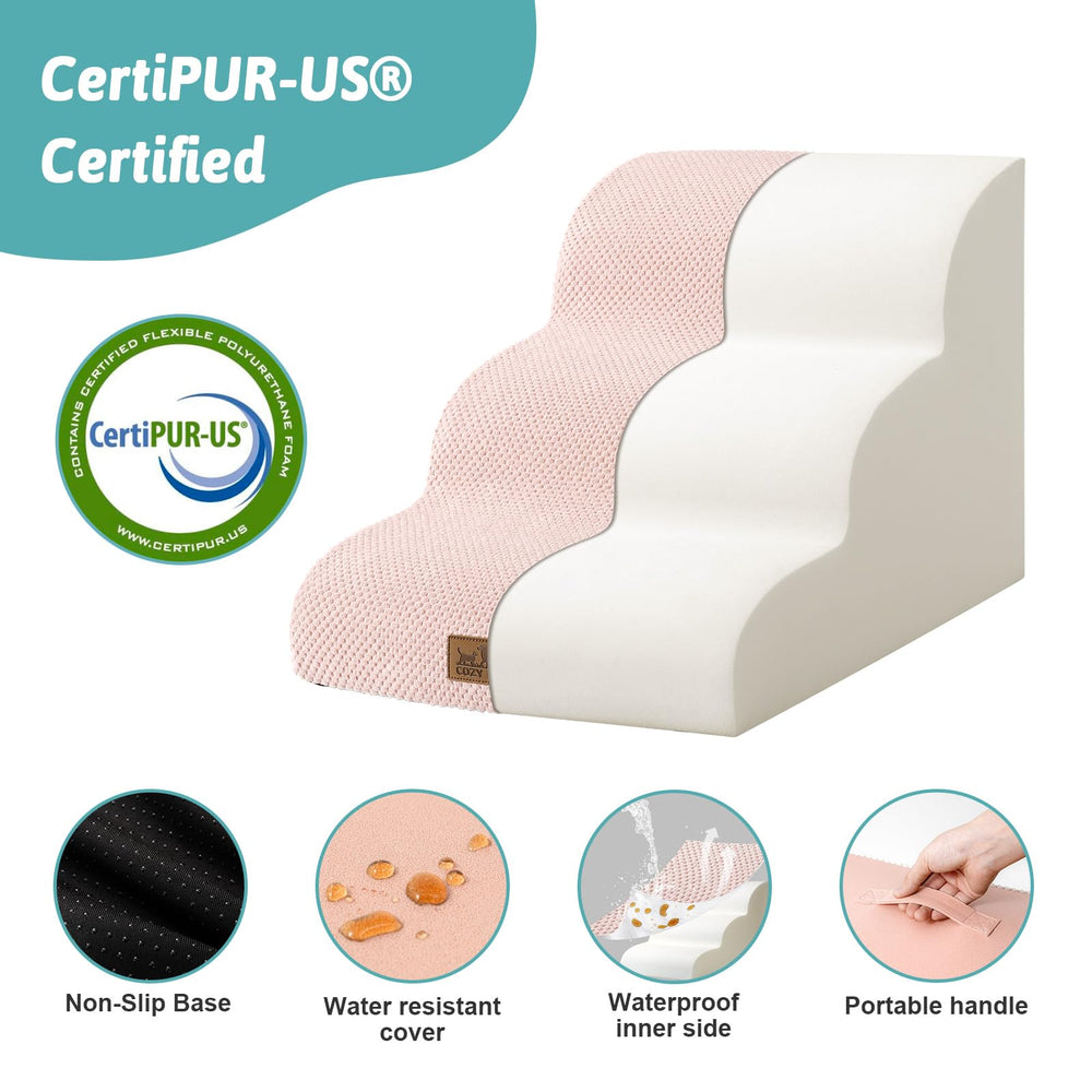 COZY KISS dog stairs leakproof-bottom with non-slip base provides stable footing