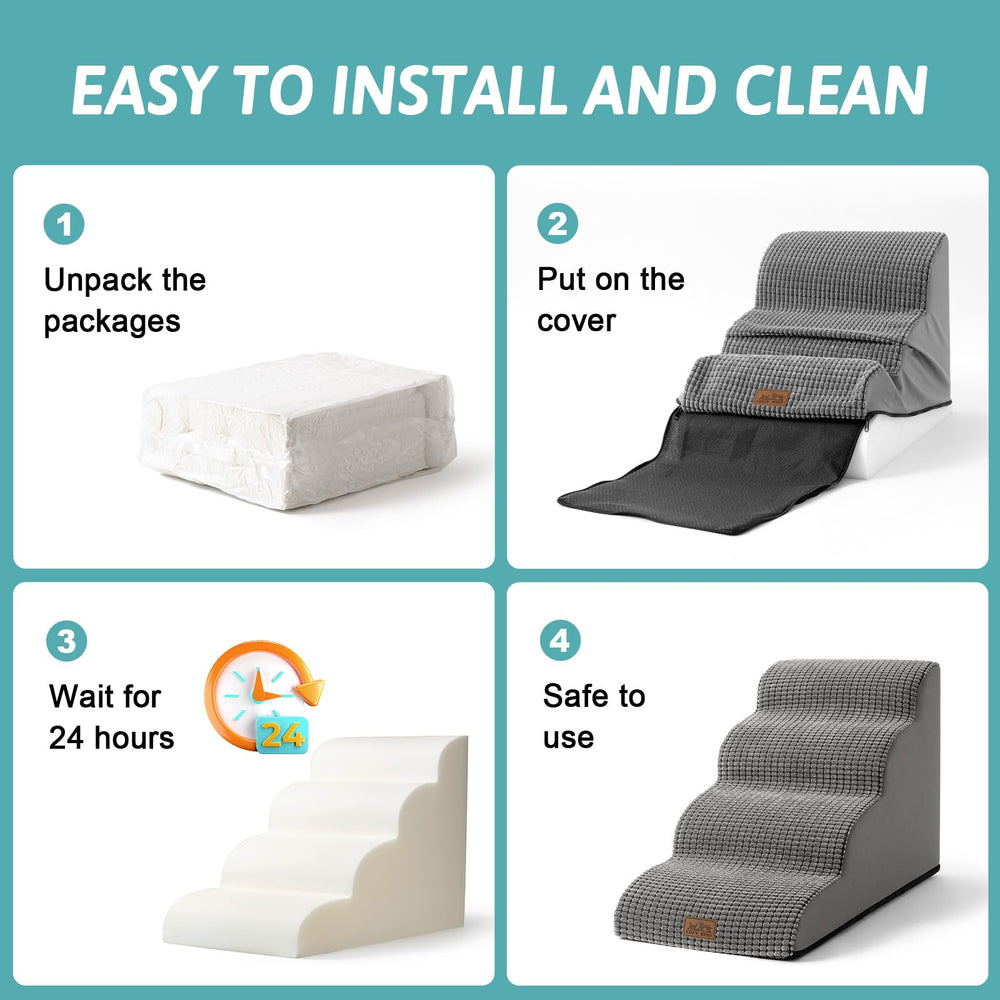 COZY KISS Dog Stairs leakproof-surface prevents accidents during use.