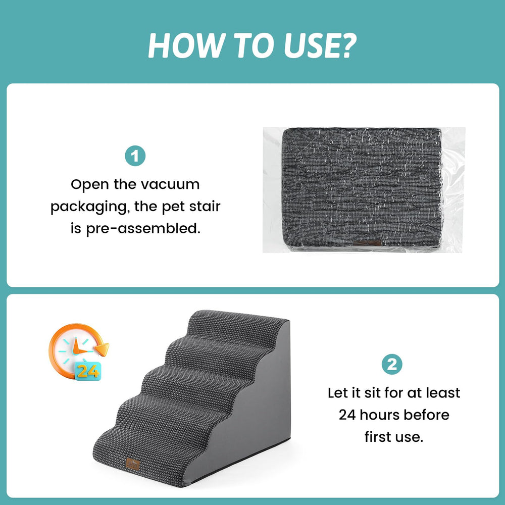 COZY KISS dog stairs non-slip base reducing movement on floors